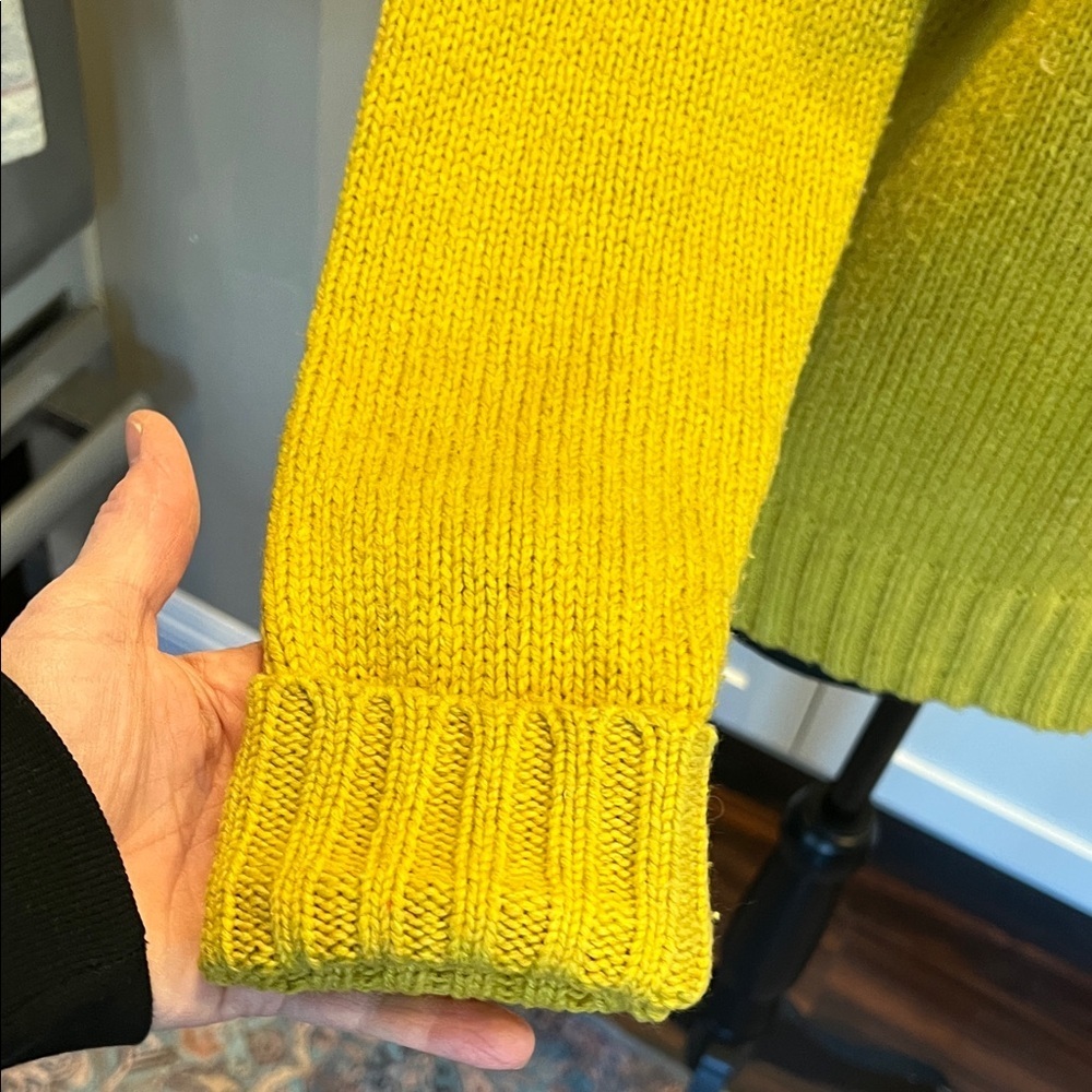 J.Crew Jewel Embellished Fair Isle Sweater Yellow Gold Size Medium - Picture 7 of 8